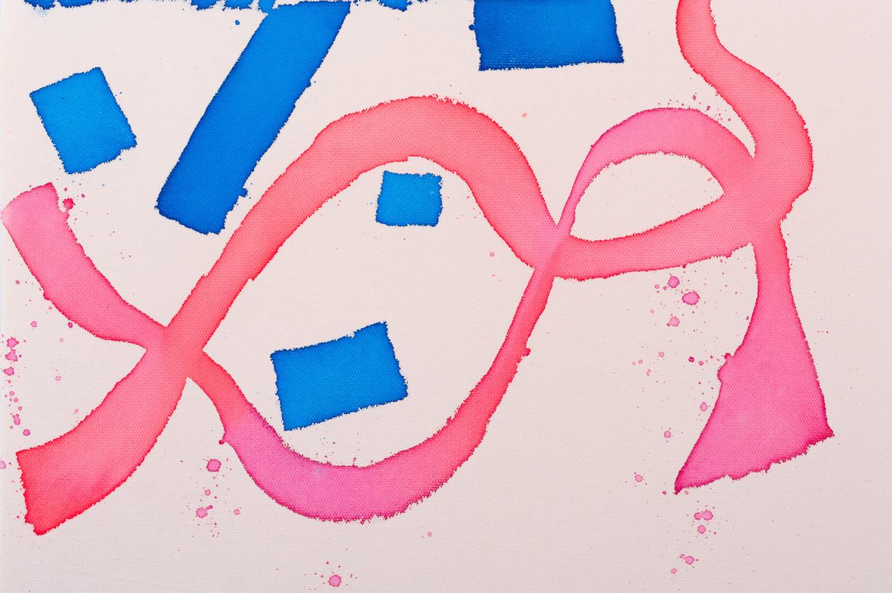 Giorgio Griffa, Nodo, 2023, acrylic on canvas / detail
